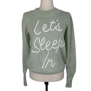 Wildfox Sweater Women Small Mint Green Cozy Knitted Let’s Sleep In Wool Alpaca